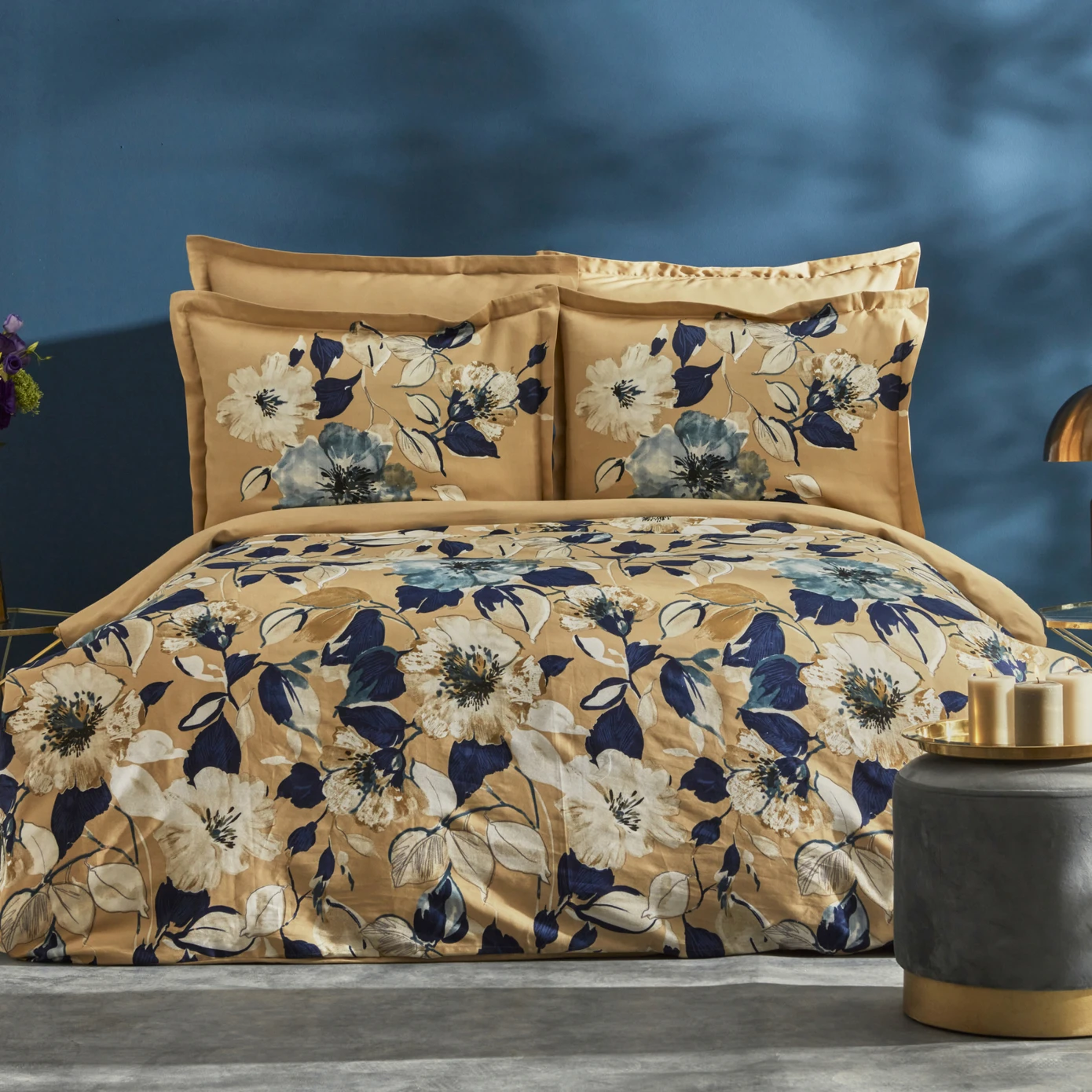 KAREN BEIGE 100% PMK DOUBLE KS SATIN DUVET COVER TKM