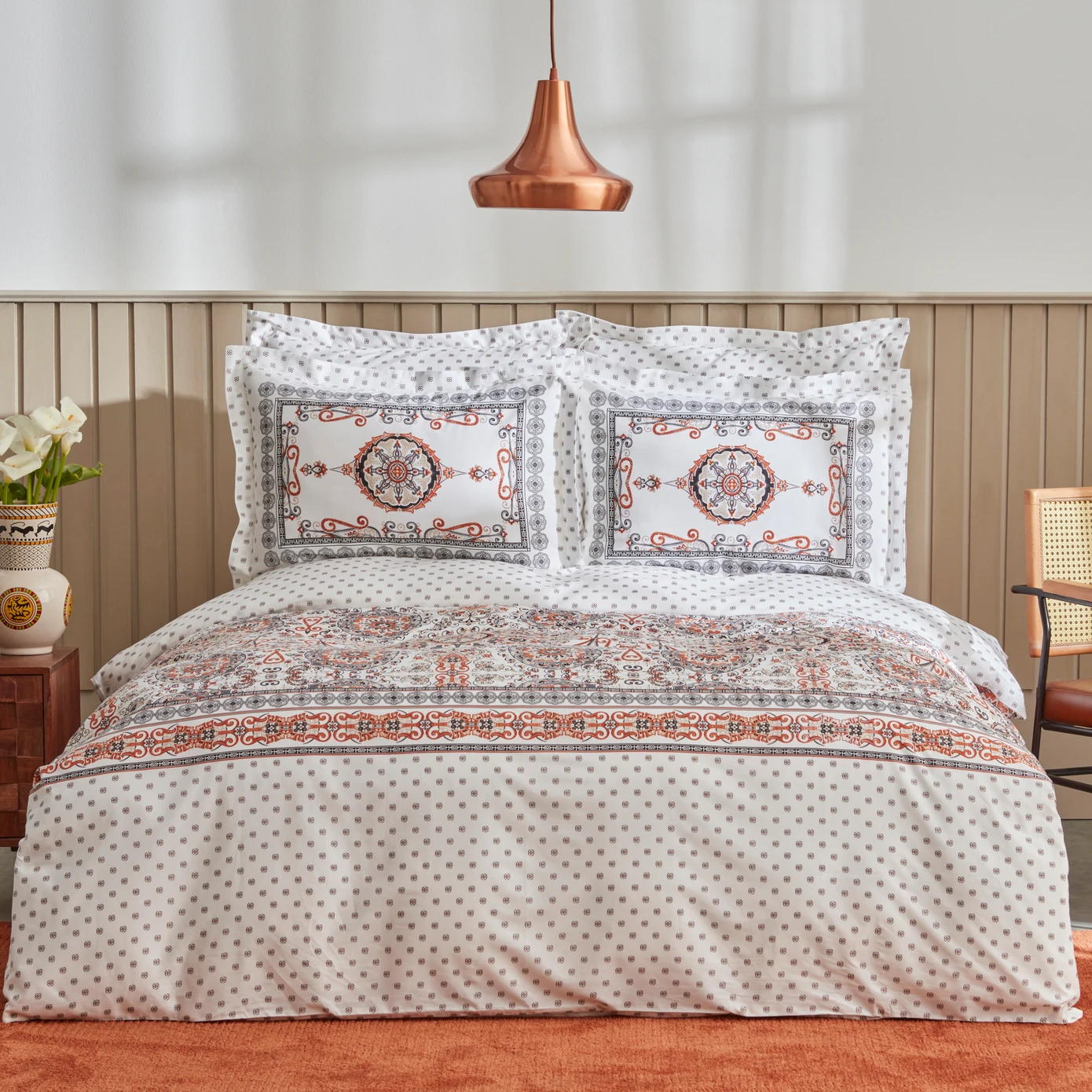 KH APRIKA TILE 100% COTTON DOUBLE KS DUVET COVER SET