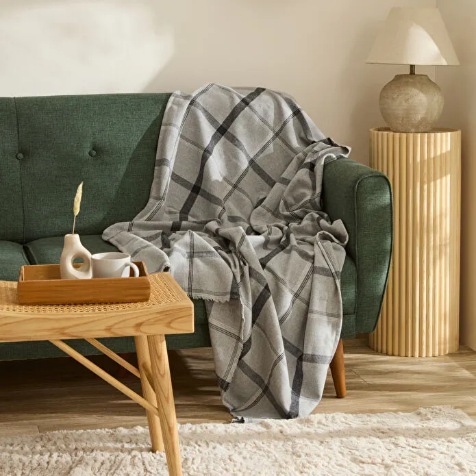 KH FLANEL THROW  BATTAN, 120X150 CM, GRİ