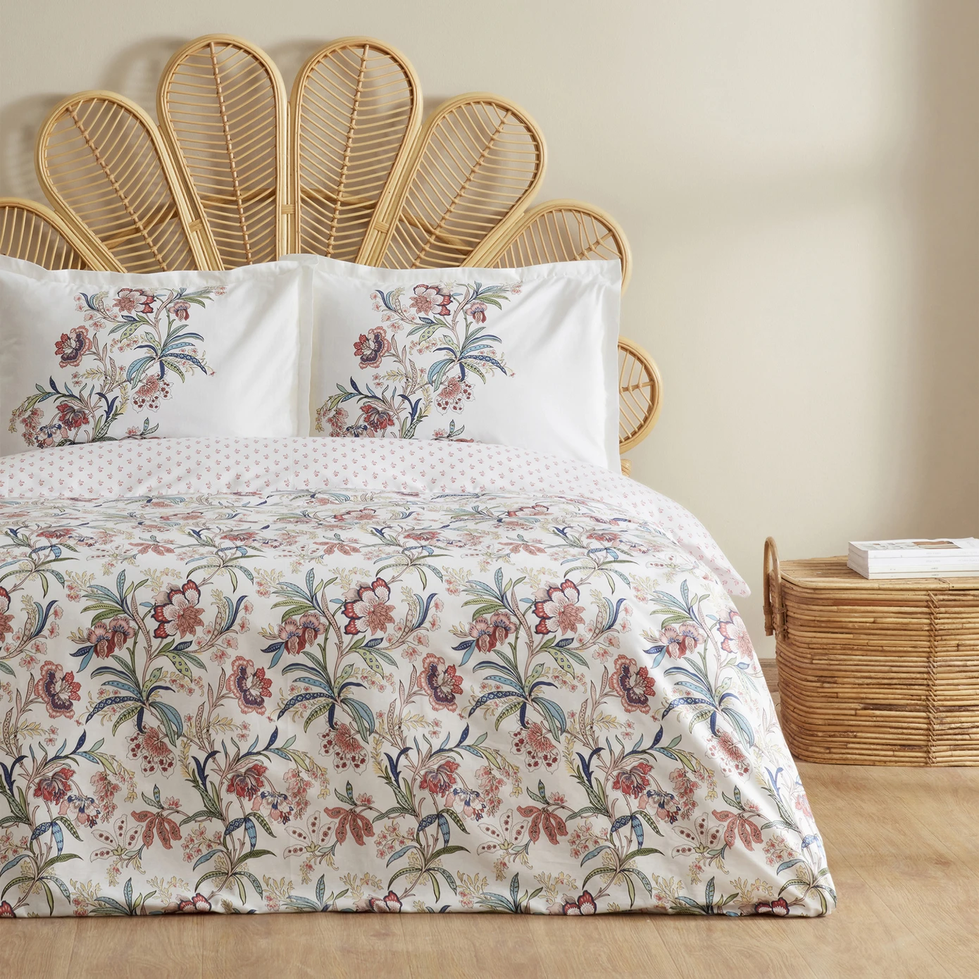 KH INDRA SALMON 100% COTTON DOUBLE KS DUVET COVER SET PP