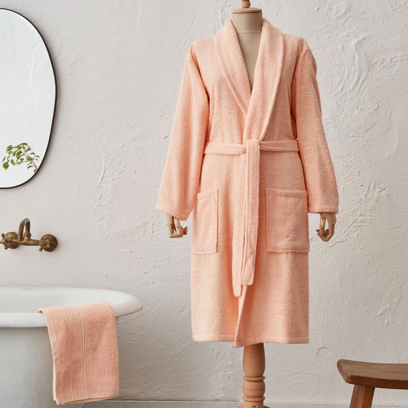 KH JUDI BLUSH 100% COTTON BATHROBE SET L/XL