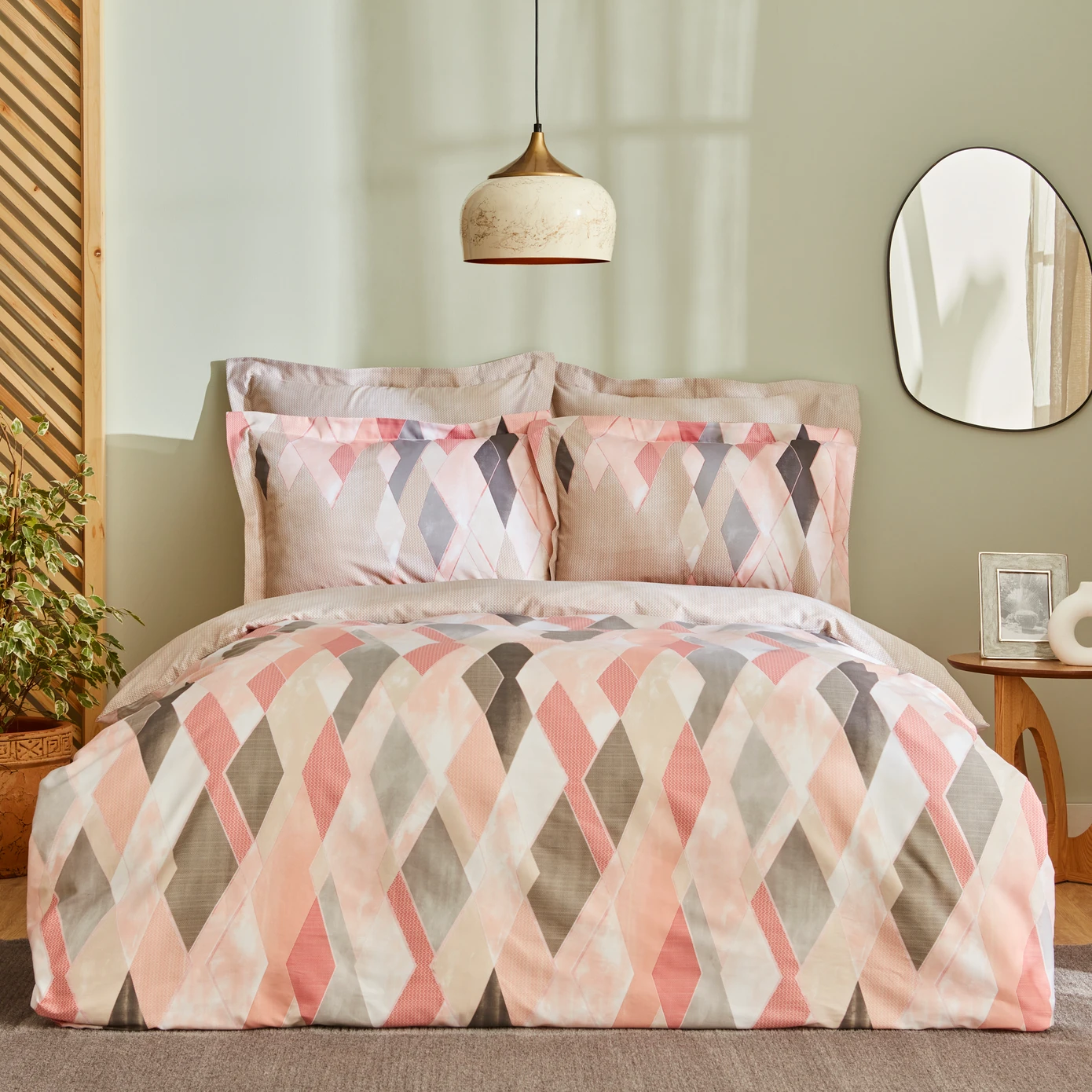 KH LAURO PUDRA DOUBLE 100% COTTON SATIN DUVET COVER SET