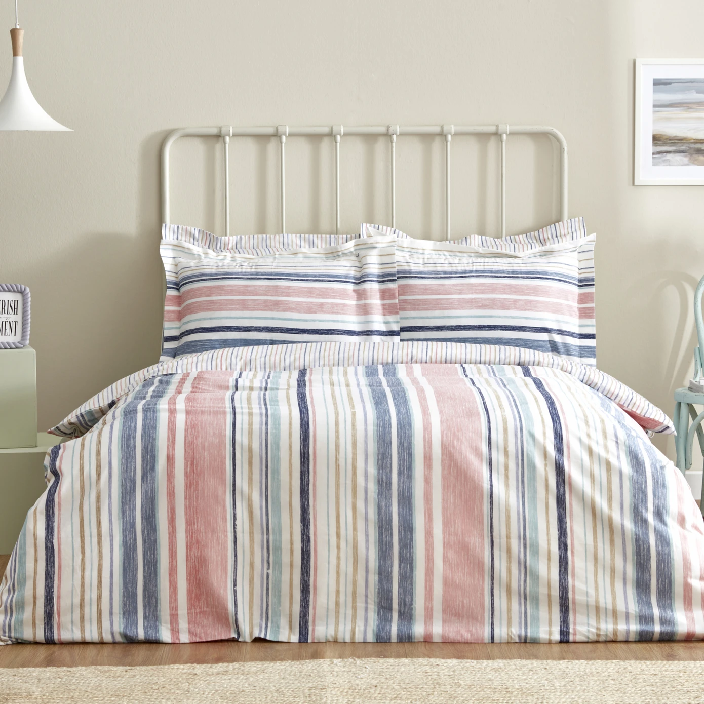 KH SAMBA MULTI COLOR 100% COTTON RNF DOUBLE KS DUVET COVER SET