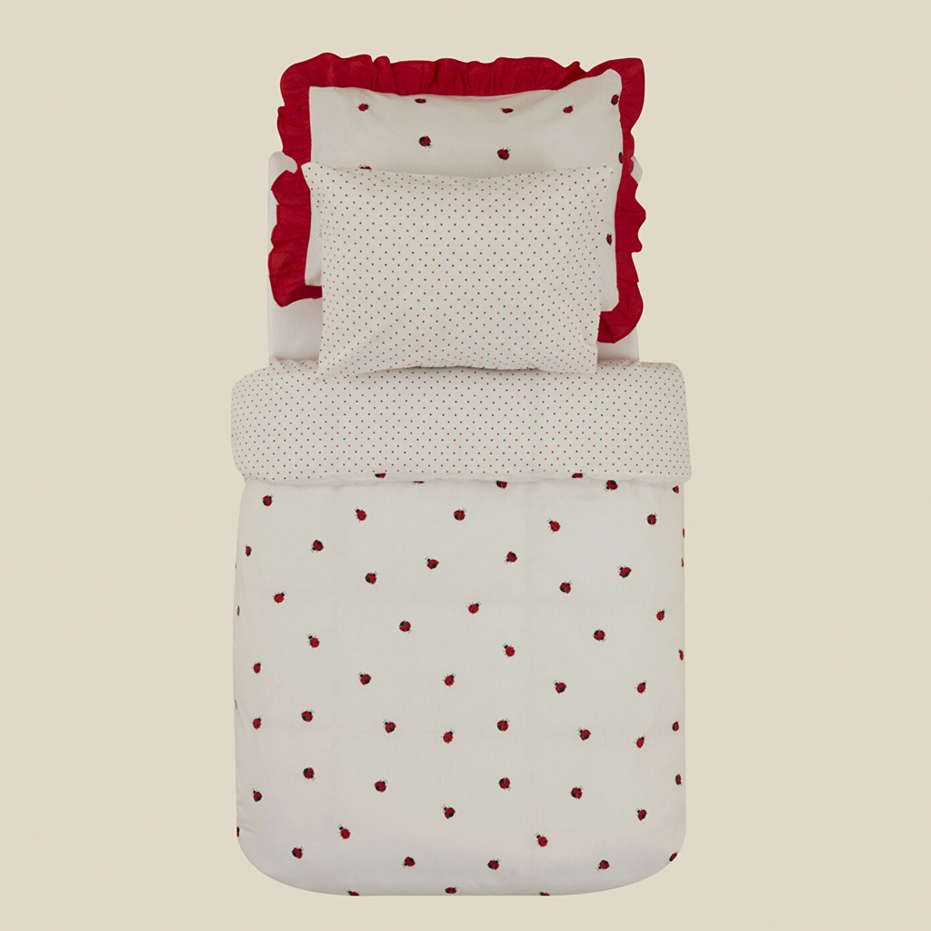 LADYBUG BEBEK, 100X150 CM, BEYAZ KIRMIZI