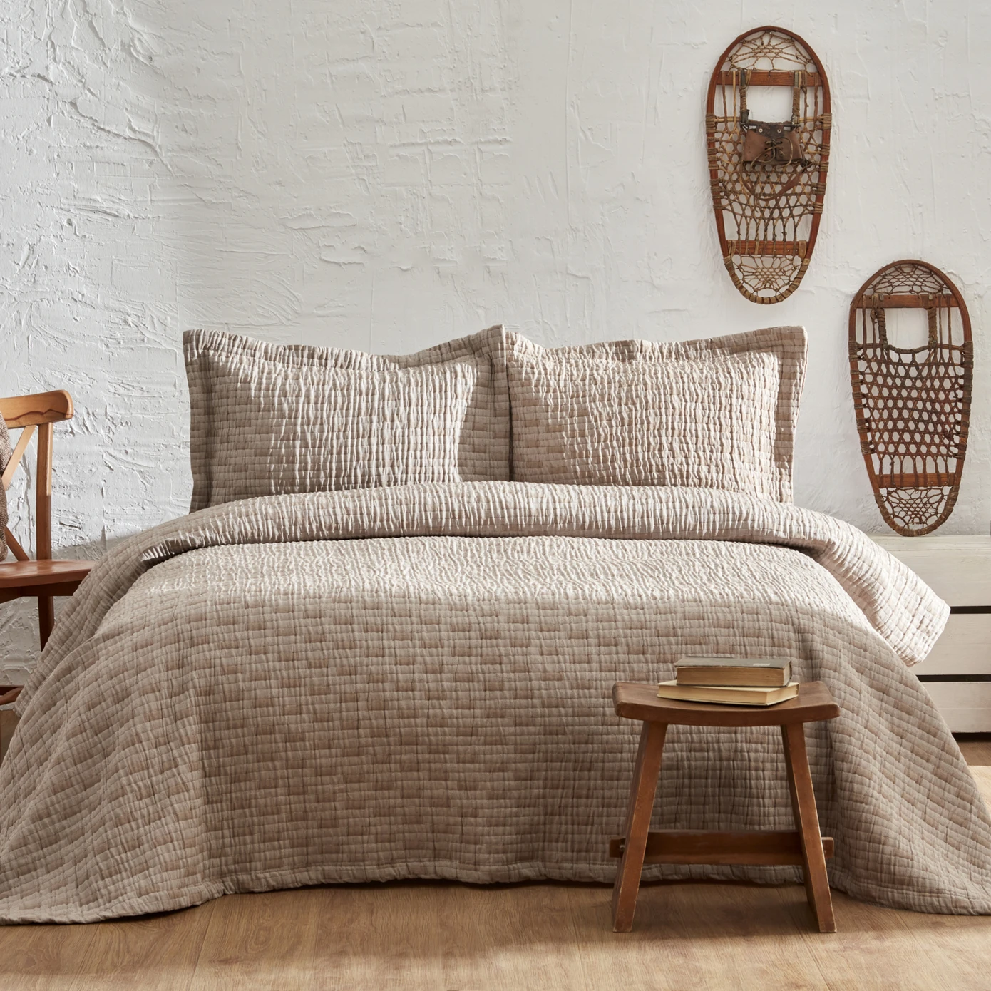 LORETTA BEIGE CIFT KS BED COVER