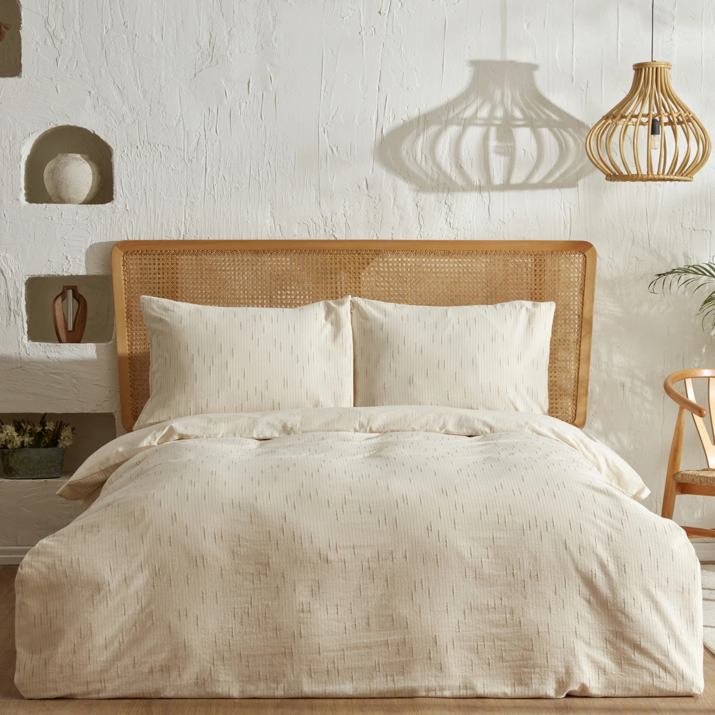 LOTUS BEIGE 100% PMK TEK KS DUVET COVER SET