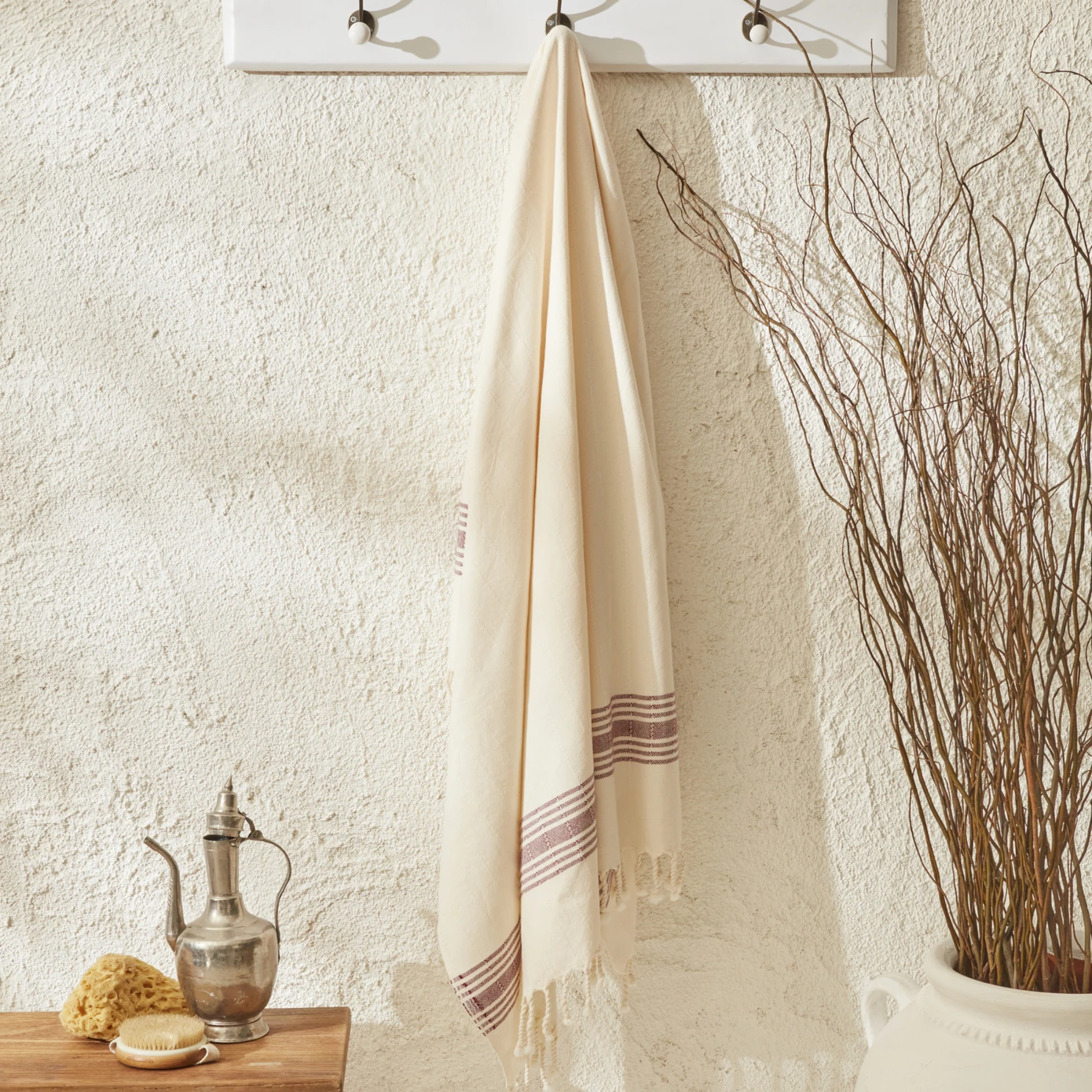 MINKA CLARET RED 100% COTTON PESTEMAL 90x160 cm