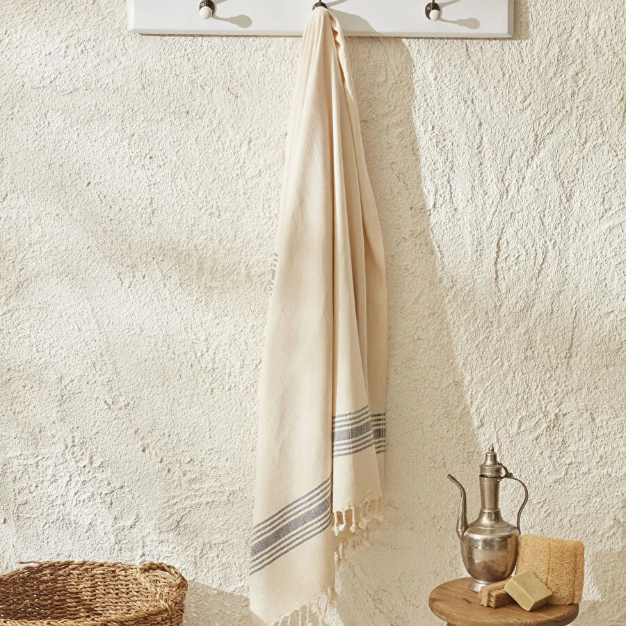 Karaca Home Minka %100 Pamuk Peştamal 90x160 cm أزرق غامق