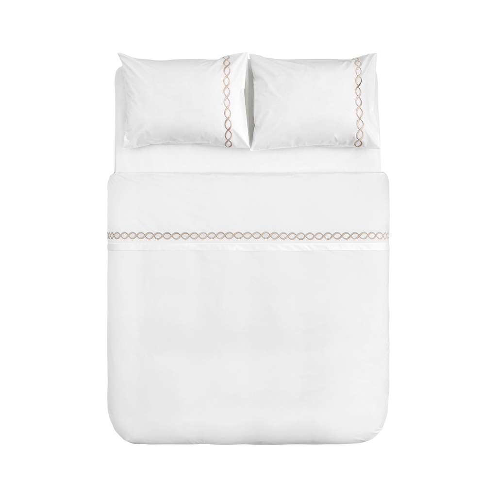 NAU BILLOW BEIGE PERCALE DOUBLE DUVET COVER TK