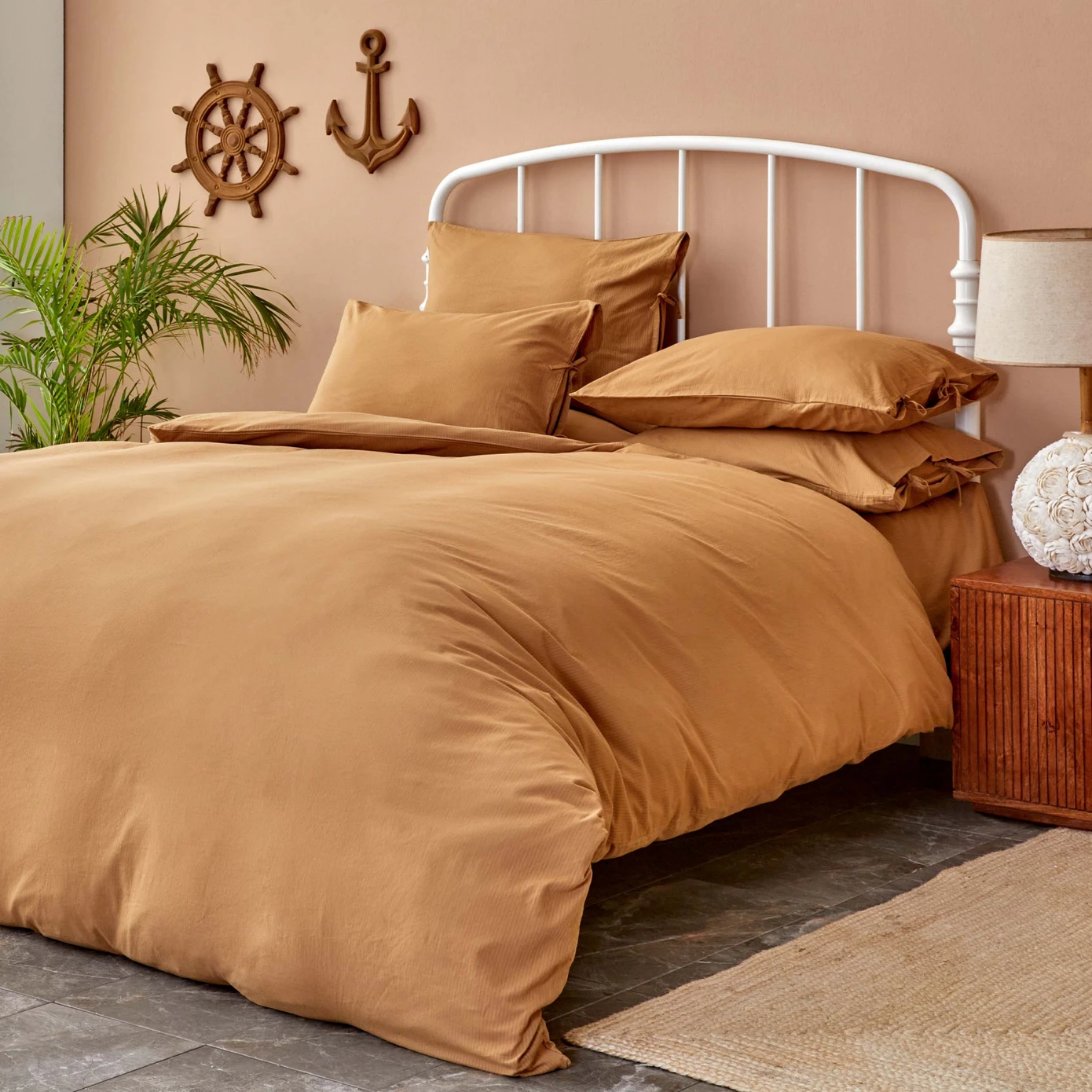 NAU PRUVA MUSTARD DOUBLE KS DUVET COVER SET