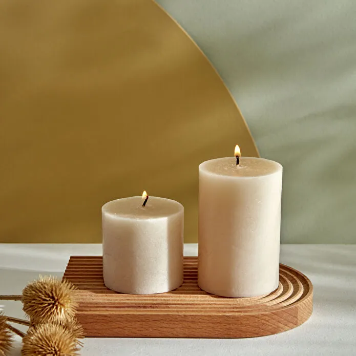 SİLİNDİR MUM 6,5X10 CM, EKRU