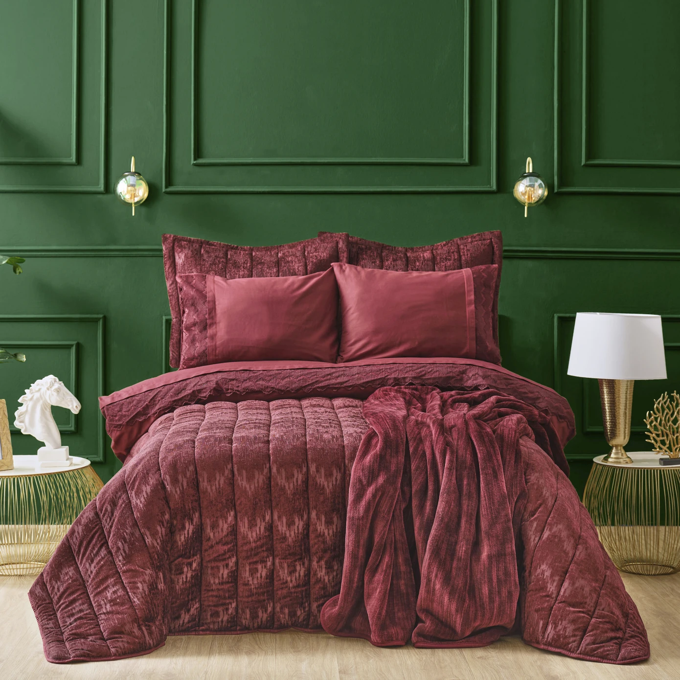 [200.21.01.0833] ALBA BOHO CLARET RED 8 PRC DOUBLE SET