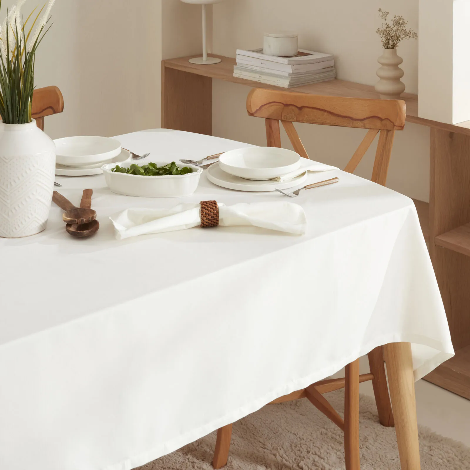 [1000188604003] CAROLINE DERTSİZ MASA ÖRTÜSÜ 140X2, EKRU