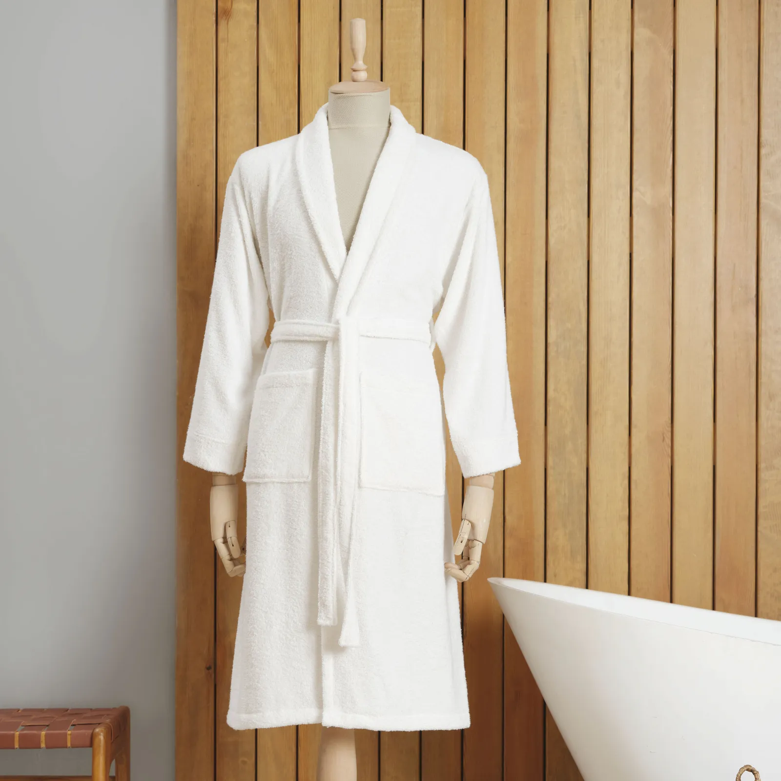 [200.20.01.0685] DIELLE OFFWHITE RECYCLE WOMEN'S BATHROBE S/M