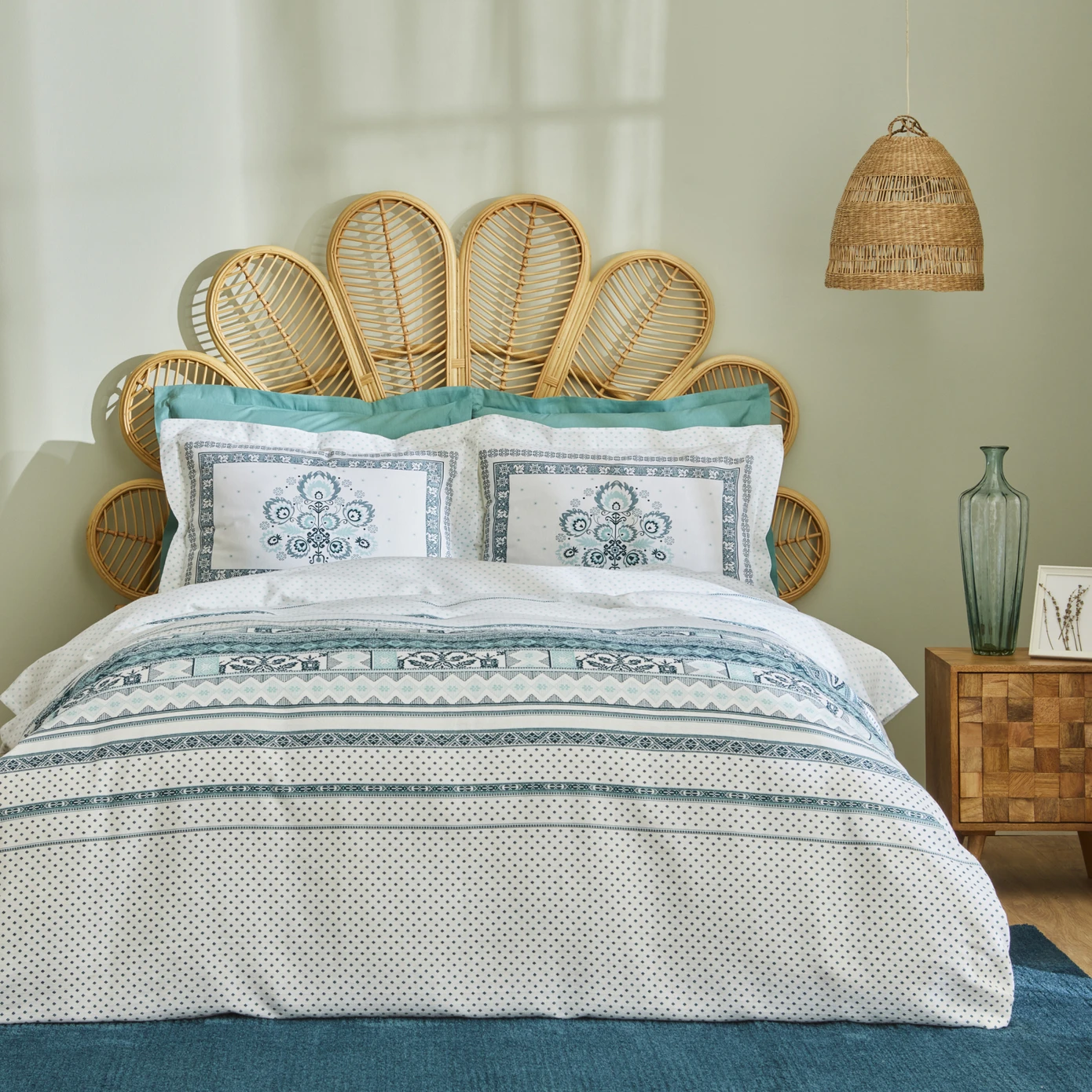 [200.21.01.0871] EFREN GREEN 100% COTTON DOUBLE KS RNF PIKE TK