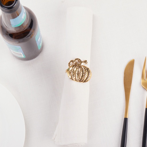 [153.09.01.1058] HALLOWEEN23 GOLD PUMPKIN NAPKIN RING 4PCS