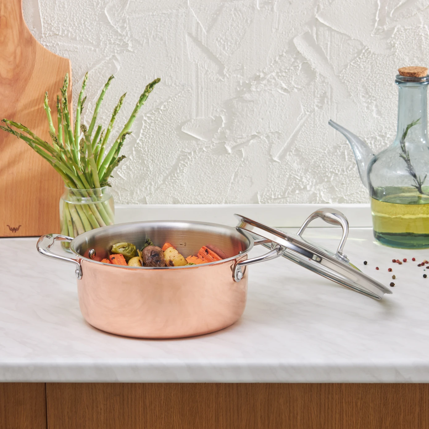 [153.03.08.0567] KARACA 3PLY POWER STEEL COPPER 20 CM POT 2.6 LT