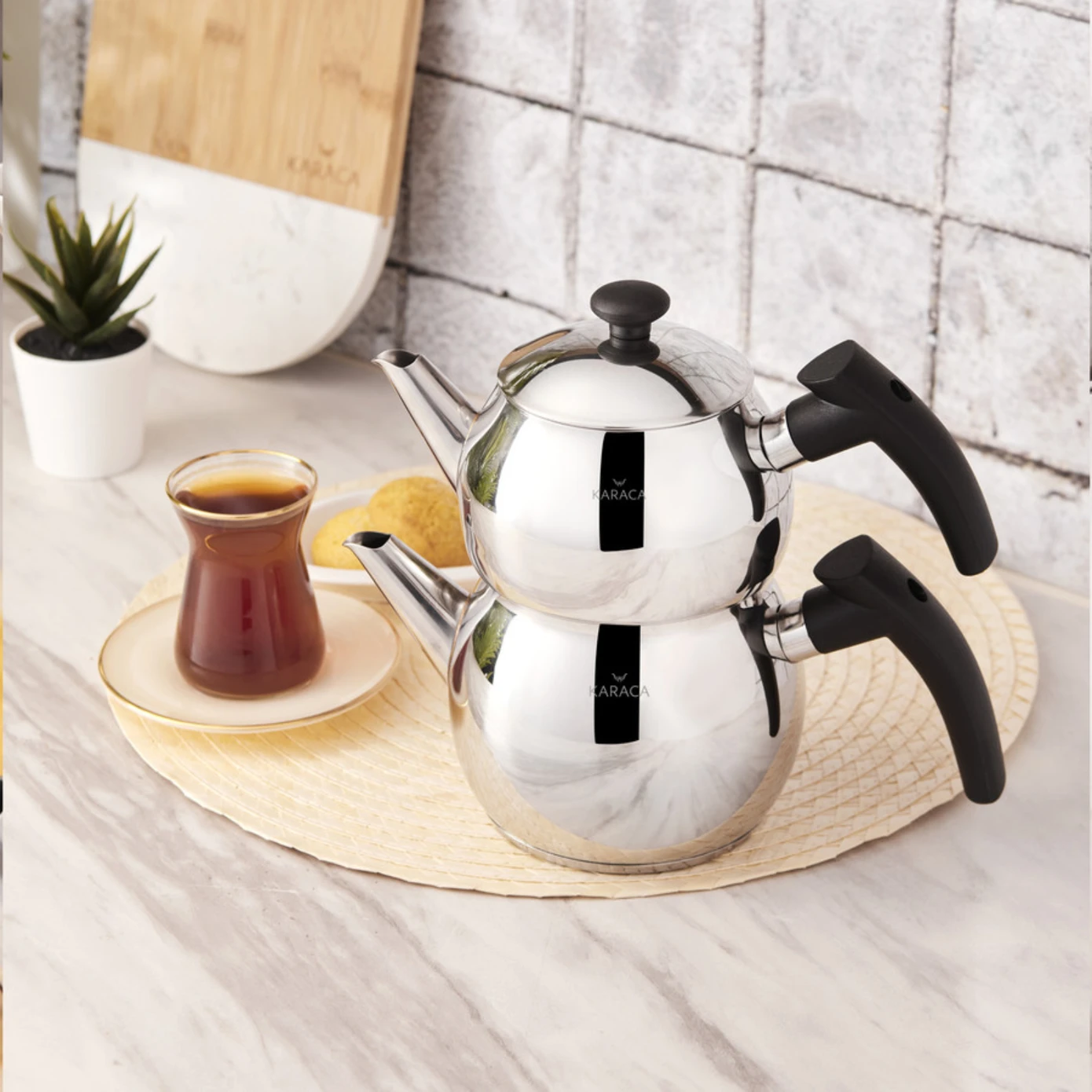 [153.03.08.1236] KARACA ADELYA MINI SIZE TEAPOT SET BLACK