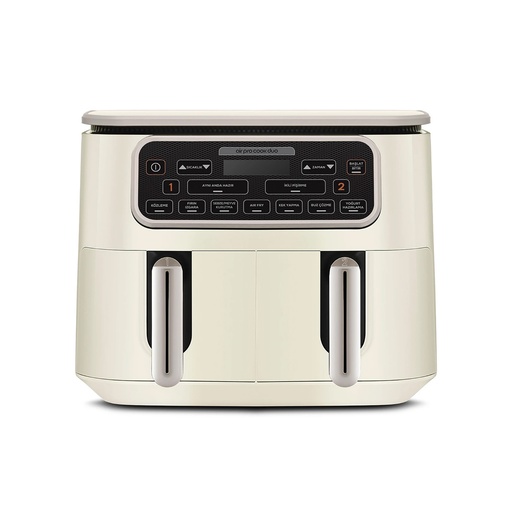 [153.09.01.3916] KARACA AIR PRO COOK DUO KÖZ XXXL 8 L AIRFRYER ICONIC BEIGE