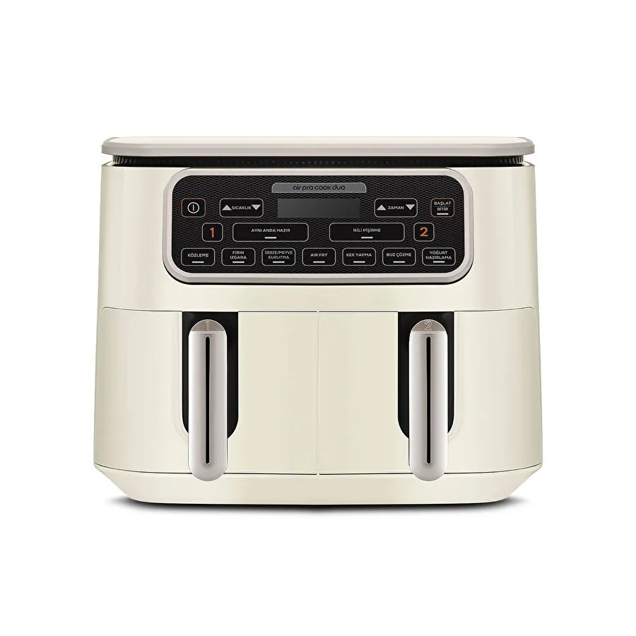 [153.09.01.3916] Karaca Air Pro Cook Duo Köz XXXL Airfryer Iconic Beige 8L