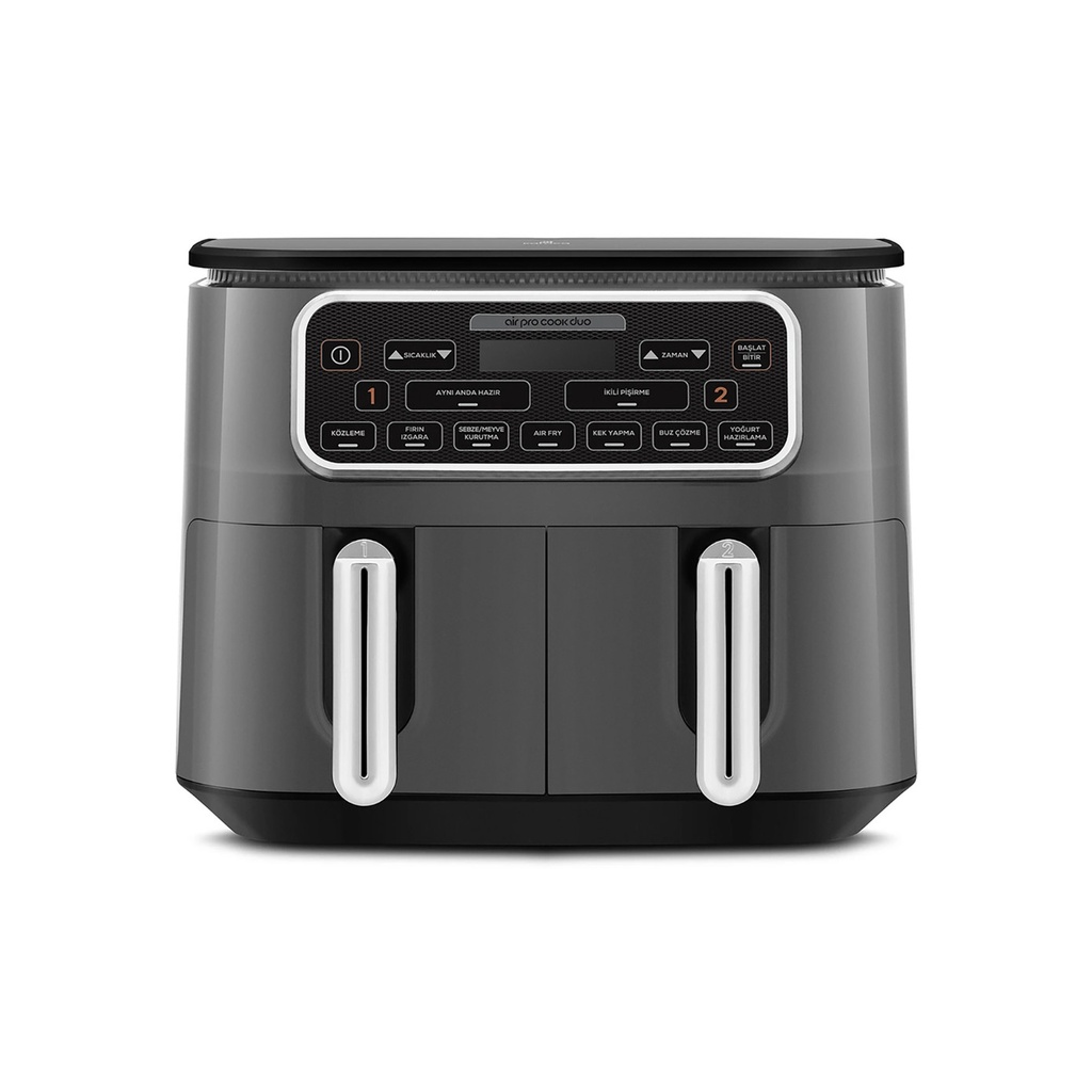 [153.09.01.3914] KARACA AIR PRO COOK DUO KÖZ XXXL 8 L AIRFRYER SPACE GRAY