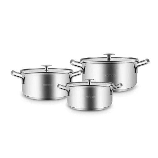 [153.03.08.2797] KARACA ALAZ 6 PIECE STEEL MIDI COOKWARE SET