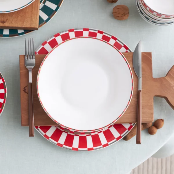 [153.03.06.5616] KARACA ARIES RED DINNER PLATE