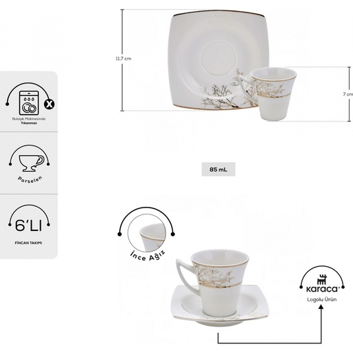 [153.03.07.9493] KARACA AUTUMN 6-CUP COFFEE CUP