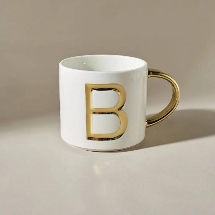 [1000155026001] KARACA BEYAZ B HARFLİ KUPA 400 ML, BEYAZ