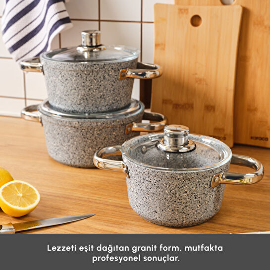 [1000016926002] KARACA BİOGRANİT NARE 6 PARÇA MİDİ, MAVİ