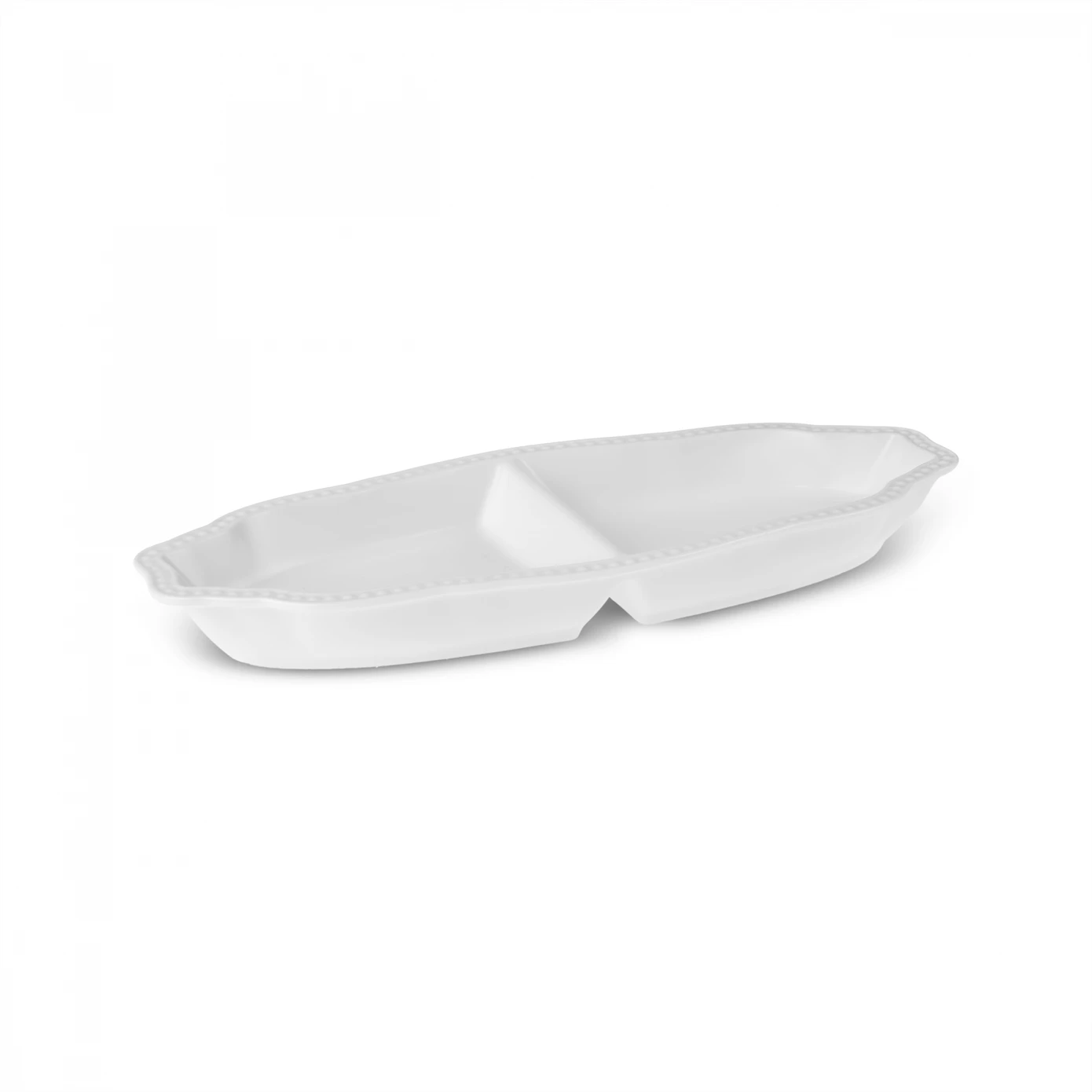 [153.09.01.4057] KARACA CARMEN LACE 2 COMPARTMENT PRESENTATION PLATE 25 CM