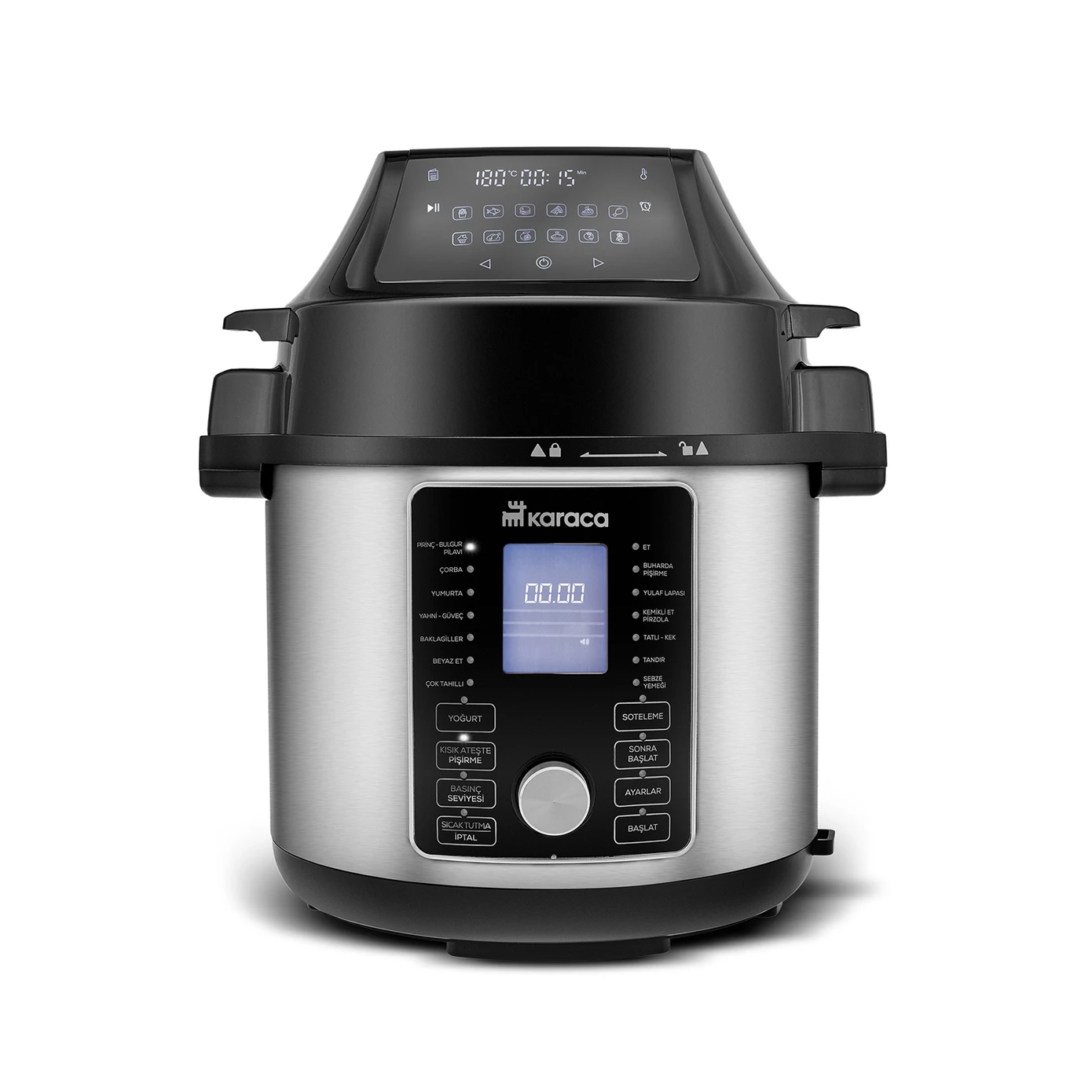 KARACA COOKER 2IN1 6 L ELECTRIC PRESSURE COOKER AND AIRFYER SILVER