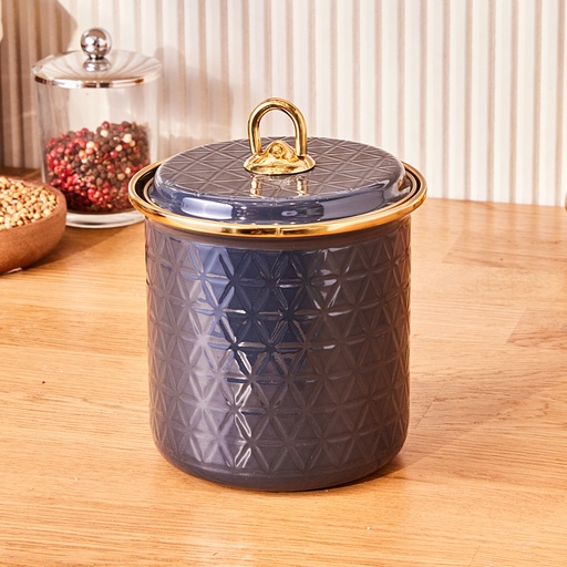 [153.09.01.1158] KARACA CRYSTAL ENAMEL LARGE SIZE JAR ANTHRACITE