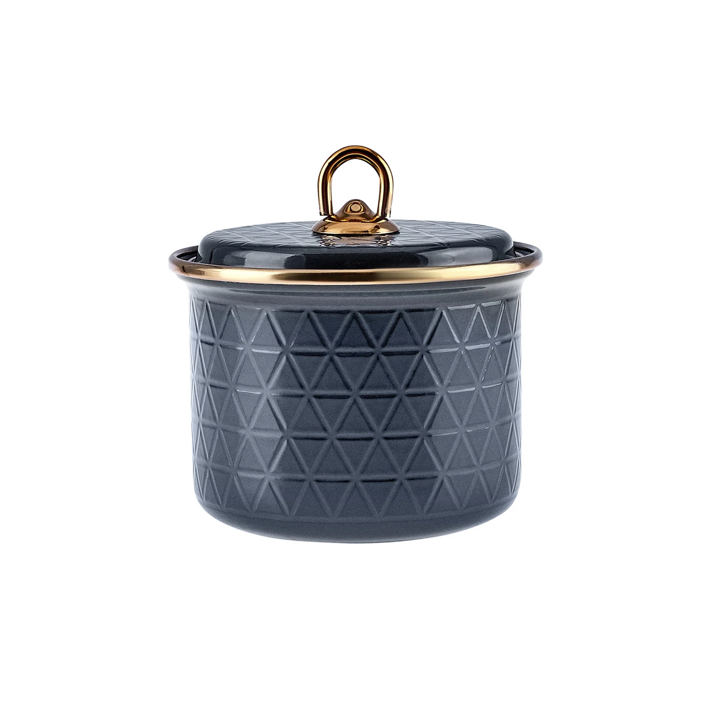 [153.09.01.1160] KARACA CRYSTAL ENAMEL SMALL SIZE JAR ANTHRACITE