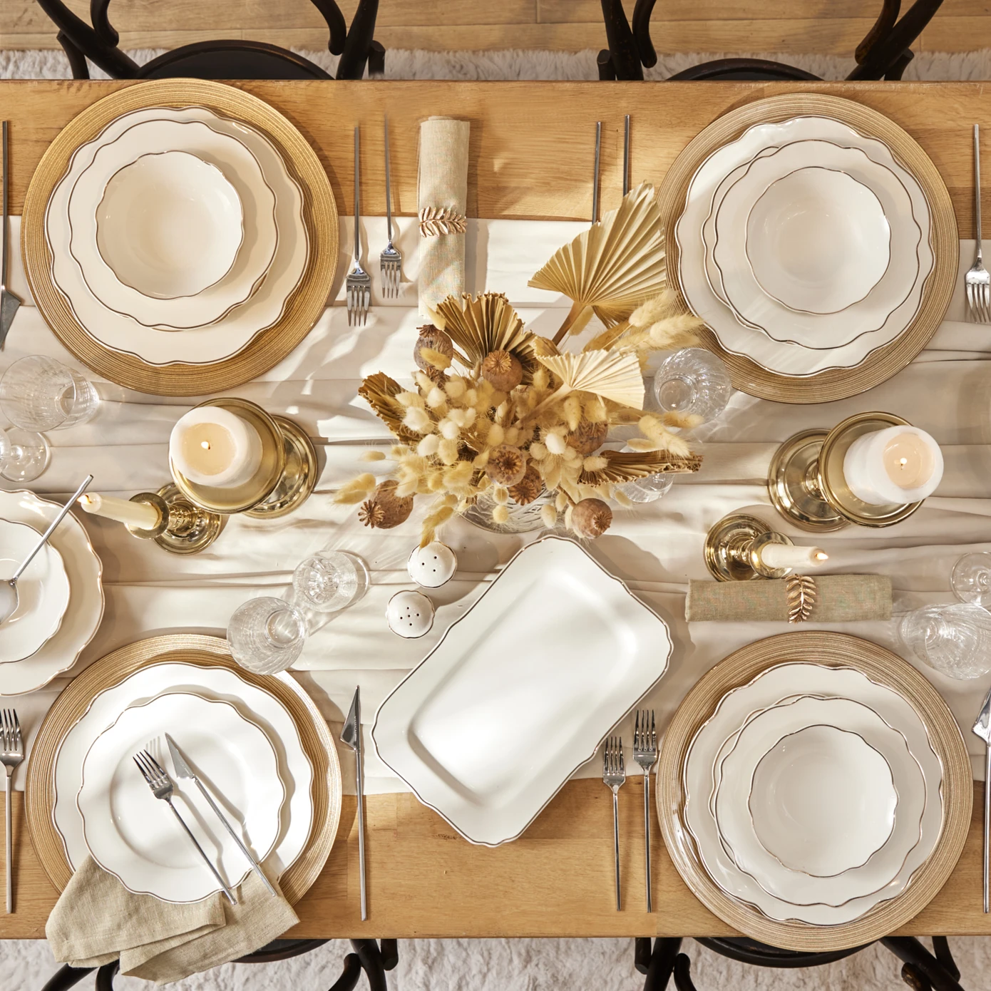 [153.03.08.3275] KARACA DAISY GOLD WAVE SHAPE BOATLI 27 PIECES 6 KŞLK YMT