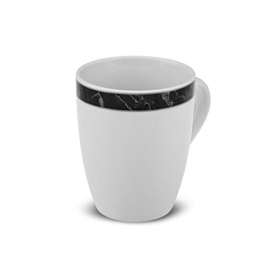 [1000159642001] KARACA DAMALI ÇİZGİ MUG 320ML, SİYAH