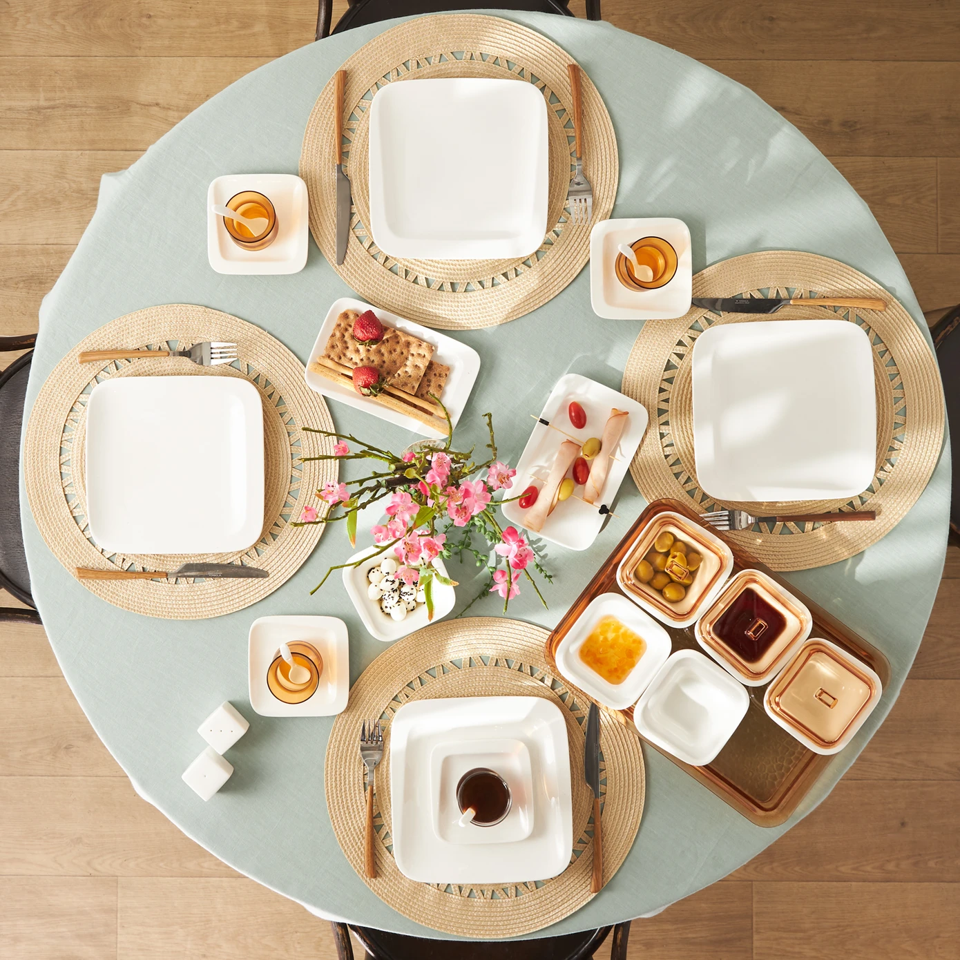 [153.09.01.2440] KARACA FABIO AMBER 41 PIECES BREAKFAST SET SQUARE