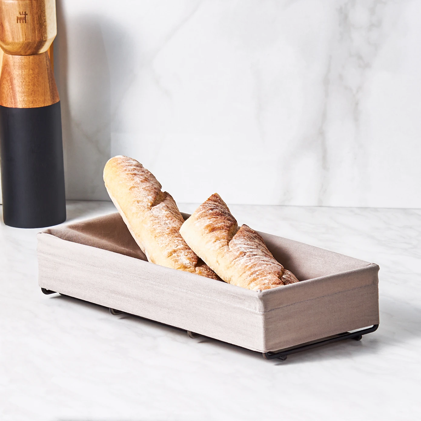 [153.03.09.0038] KARACA FABL GRAY BREAD BASKET - SMALL