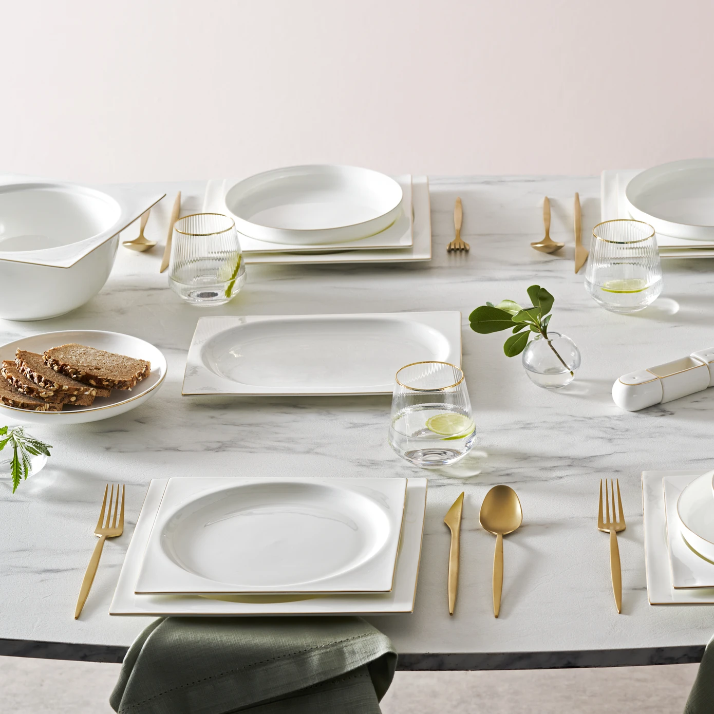 [153.03.08.4326] KARACA FINE PEARL EXTRA NISH GOLD 62 PIECE YMT SQUARE