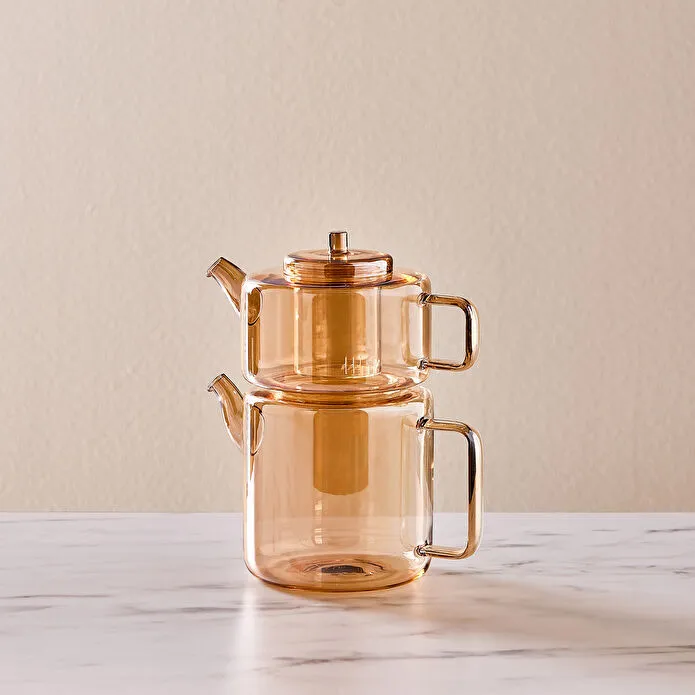 [1000014670001] KARACA FLAT BOROSİLİKAT CAM ÇAY, AMBER