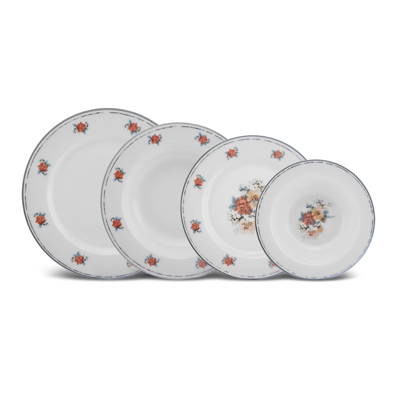 [153.09.01.3861] KARACA FLOR 24 PIECE DINNER SET FOR 6 PEOPLE
