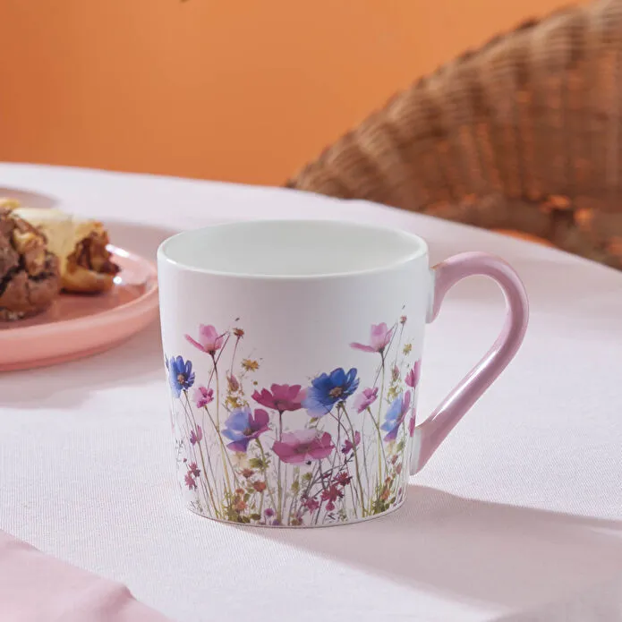 [1000215898002] KARACA FLORY MUG, PEMBE