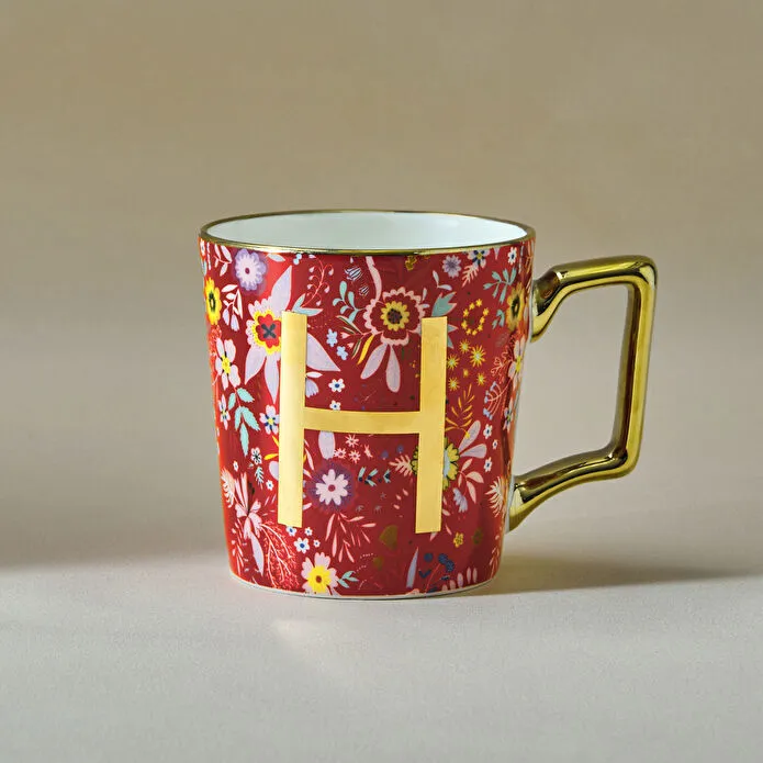 [1000016902001] KARACA FLOWER H HARFLI MUG, MULTICOLOR