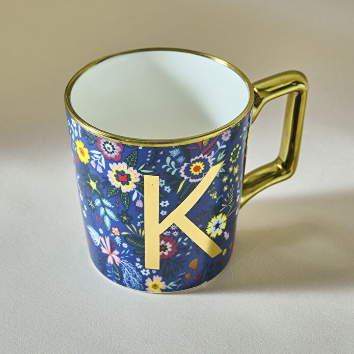 [1000016935001] KARACA FLOWER K HARFLI MUG, MULTICOLOR