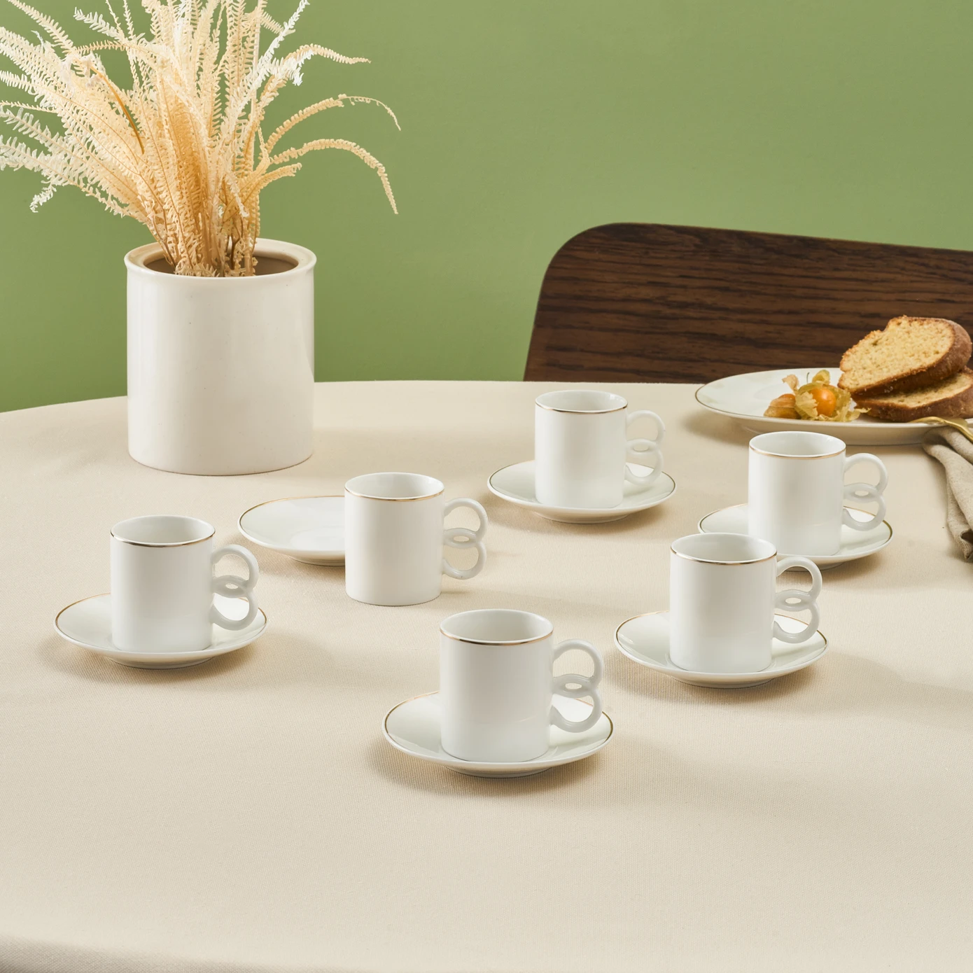 [153.09.01.2989] KARACA FULYA 90 ML COFFEE CUP FOR 6 PEOPLE