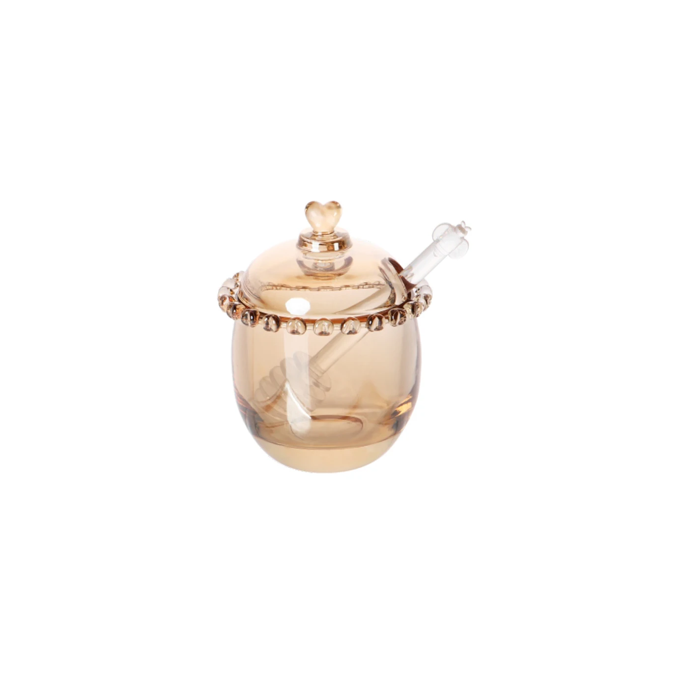 [153.09.01.2880] KARACA GLORY AMBER GLASS FISH 9CM