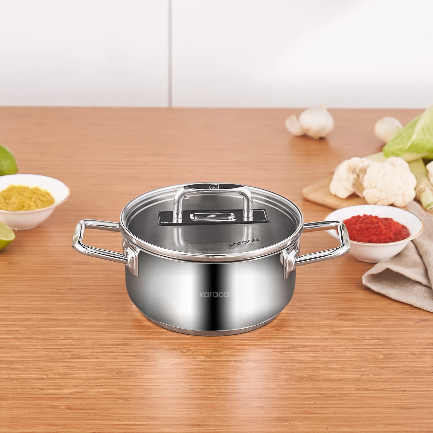 [153.03.08.2829] KARACA GRACE STEEL POT 18 CM 2.0 LT