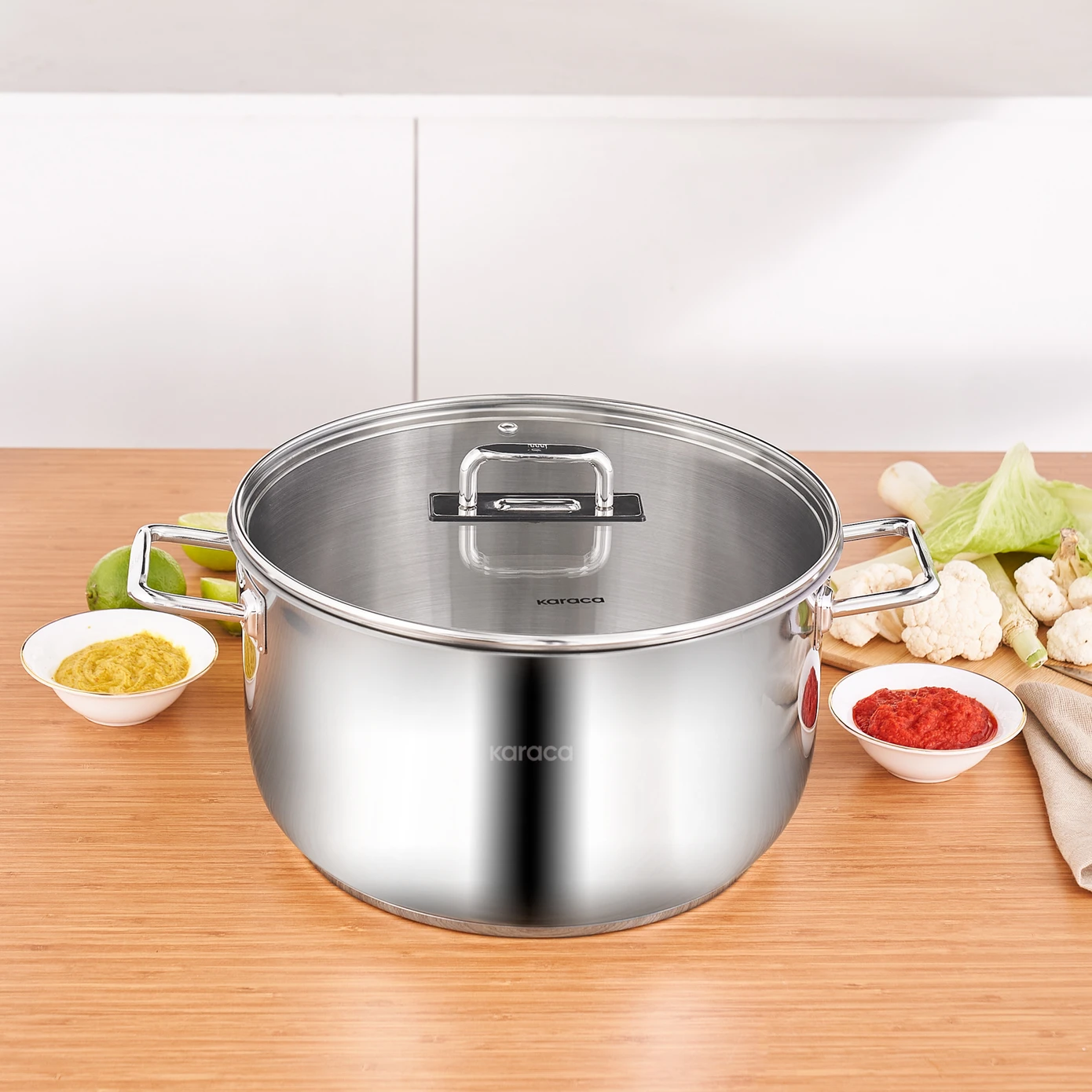 [153.03.08.2834] KARACA GRACE STEEL POT 28 CM 9.5 LT