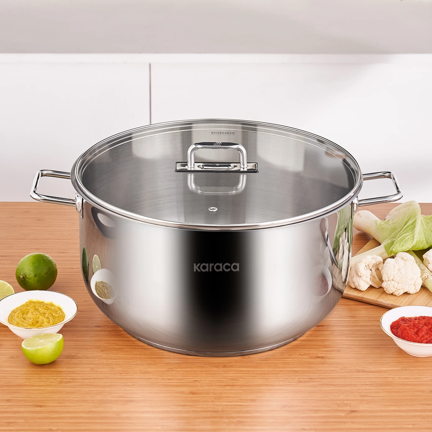 [153.03.08.2836] KARACA GRACE STEEL POT 34 CM 15,7 LT