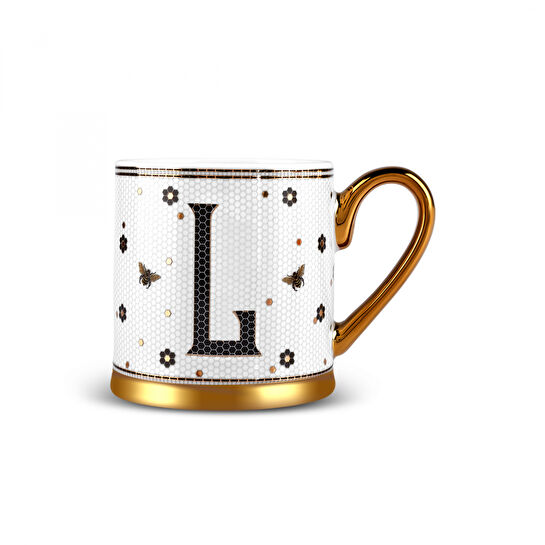 [1000003951001] KARACA L HARFLİ KUPA 330 ML, BEYAZ